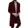 Uaneo Men's Single Breasted Plaid Mid Long Trench Pea Coat