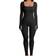 OQQ Ribbed Long Sleeve Sport Jumpsuits - Black