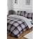 Dreamscene Check Teddy Duvet Cover Grey, Silver (260x220cm)