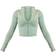 PrettyLittleThing Acid Wash Khaki Seamless Ribbed Zip Up Cropped Sports Jacket