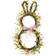 GlitzHome Bunny Shaped Wreath with Eggs & Pink Satin Ribbon Bow Easter Decoration 24.5"