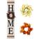 GlitzHome 42in H Porch Sign with 3 Wreathes. Wall Decor 1.2x42"