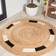 Jonathan Y Porto Geometric Jute Circle Black, Beige, Natural 49x"