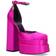 Versace Medusa Aevitas Satin Pumps - Deep Fuxia/Gold