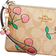 Coach Corner Zip Wristlet In Signature Canvas with Heart Cherry Print