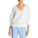 Lafayette 148 New York Cotton Silk Tape Wide V-Neck Dolman Sweater