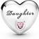 Pandora Daughter Heart Charm - Silver/Pink