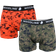 Woodline Boxer Shorts Camo 2-pack - Green/Orange