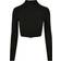 Urban Classics Women's Cropped Rib Knit Zip Cardigan - Black