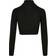 Urban Classics Women's Cropped Rib Knit Zip Cardigan - Black