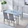 4HOMART Chairs with Glass Table Dining Set 27.5x47.5" 5