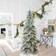 GlitzHome 7.5 ft. Pre-Lit Flocked Pencil Spruce Artificial Christmas Tree 90"