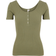 Pieces Kitte Ribbed Short Sleeved Top - Olive