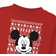 Disney Kid's Mickey Face Christmas Sweatshirt - Red