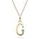 Gemondo Initial Letter Necklace - Gold/Emerald