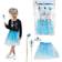 Toi Toys Ice Princess Costume for Children with Fairy Pole Crown Skirt and Hairstyle