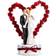 PartyDeco Wedding figurine Bride and Groom with Heart Tårtdekoration