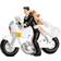 PartyDeco Wedding figure Newlyweds on Motorcycle Kakepynt