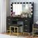 Pakasept Large Makeup Vanity Black Dressing Table 16.2x43.3"