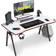 Desino Computer Gaming Desk - White/Red