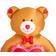 GlitzHome Bear with Heart Figurine 72"