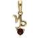 Gemondo Capricorn Zodiac Charm Necklace - Gold/Garnet