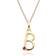 Gemondo Initial A-Z Letter Necklace - Gold/Ruby