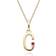 Gemondo Initial A-Z Letter Necklace - Gold/Ruby