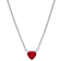 Pandora Sparkling Heart Halo Pendant Collier Necklace - Silver/Red/Transparent