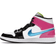 Nike Air Jordan 1 Mid SE - White/Cyber/Active Fuchsia