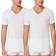 Schiesser Deep V Neck Organic Cotton Short Sleeved Shirt 2-pack - White