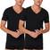 Schiesser Deep V Neck Organic Cotton Short Sleeved Shirt 2-pack - Black