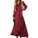 boohoo Satin Wrap Belted Maxi Dress