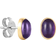 Nomination Oval Stud Earrings - Gold/Silver/Amethyst