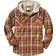 Legendary Whitetails Men's Camp Night Berber Lined Hooded Flannel Shirt Jacket - Arrowood Barnwood Plaid
