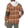 Legendary Whitetails Men's Camp Night Berber Lined Hooded Flannel Shirt Jacket - Arrowood Barnwood Plaid
