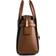 Michael Kors Mercer Medium Logo and Leather Belted Satchel - Brown