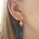 Stine A Petit Love Heart Earring - Gold/Coral