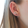 Stine A Petit Love Heart Earring - Silver/Black