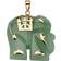 PalmBeach Good Luck Elephant Charm Pendant - Gold/Jade