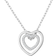 Philip Jones Double Heart Necklace - Silver/Transparent