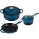 Le Creuset Deep Teal Signature Cast Iron Cookware Set with lid 5 Parts