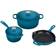 Le Creuset Deep Teal Signature Cast Iron Cookware Set with lid 5 Parts