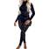 Hibshaby Hollow Out Long Sleeve Crop Top Bodycon Pants Set