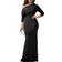 YMDUCH Women's Elegant Long Sleeve Off Shoulder Bodycon Long Evening Formal Dress