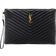Saint Laurent Monogram YSL Quilted Wristlet Pouch Bag