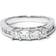 Pompeii3 Princess Cut Diamond Wedding Anniversary Ring - Silver/Diamonds