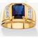 PalmBeach Cut Created Classic Ring - Gold/Blue/Transparent