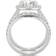 Charles & Colvard Moissanite Split Shank Halo Bridal Ring - White Gold/Diamonds