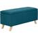 GFW Secreto Fabric Ottoman Lift UP Teal Storage Bench 98x43cm